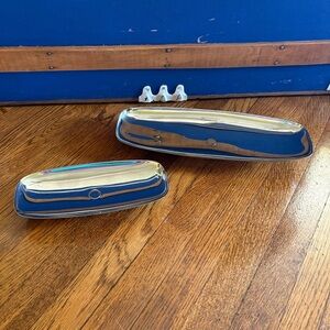 Silver MCM 1950s Milbern chrome candy dish set vintage Decorative Trays